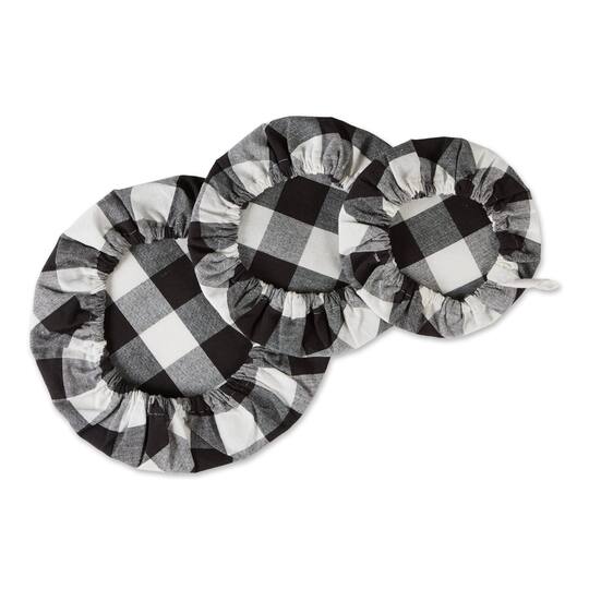 DII® Assorted Black Buffalo Check Woven Dish Cover Set